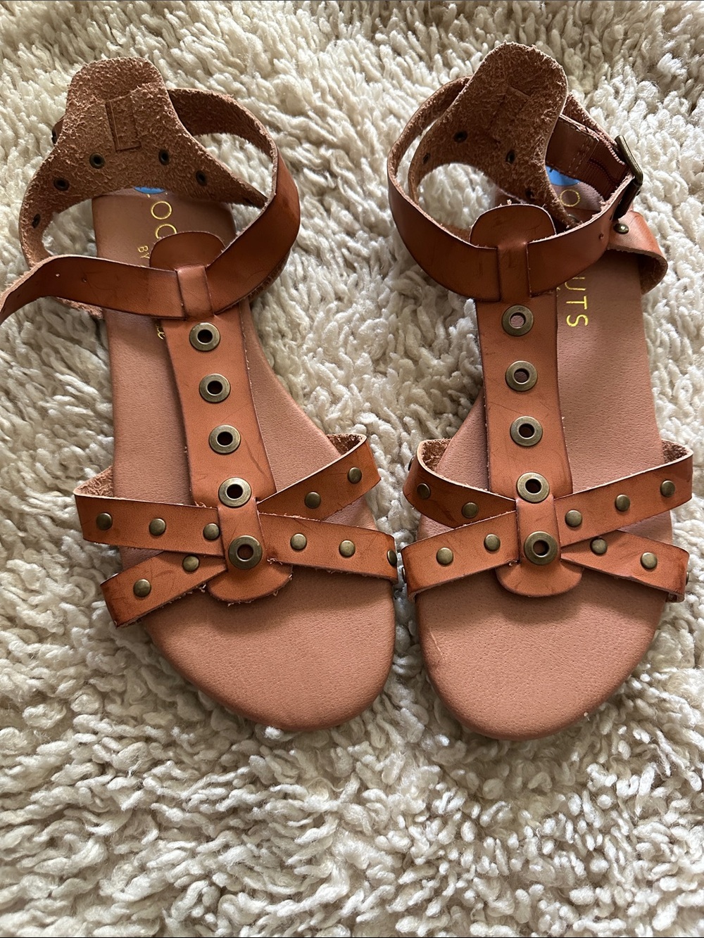 Coconuts by Matisse Brown Leather Studded Sandals